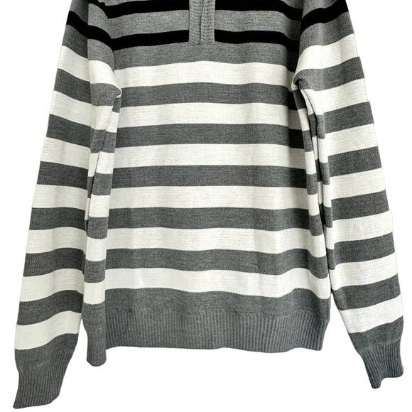 Marx & Dutch Collection Mens Pullover 1/4 Zip Sweater, Ribbed Hem Grey XL - Picture 5 of 11